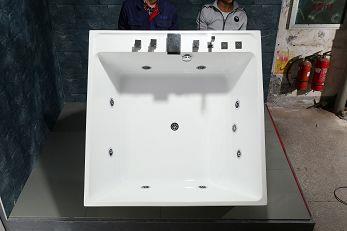 Model C-3193  2017 New Product Acrylic Square Shape Bath Tub with Jetted Whirlpoor Massage Function-2(001)