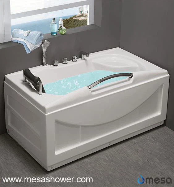 हाथ धारक के साथ शास्त्रीय आयताकार भँवर मालिश बाथ टब