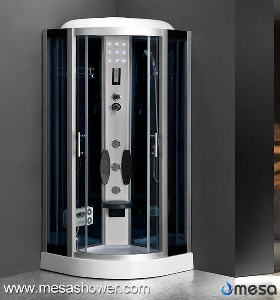 पुराने लोगों के लिए सीट के साथ कोने ग्लास शावर केबिन