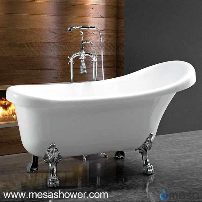 क्रोम क्लॉफूट के साथ अतिरिक्त दीप यूरोपीय शैली फ्रीस्टैंडिंग बाथटब