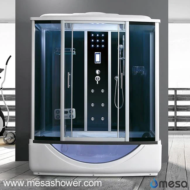 बड़े ग्लास मालिश बाथटब और शावर केबिन कक्ष कॉम्बो एमईआर -1177