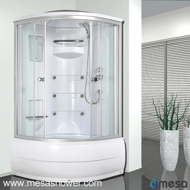 1/4 गोल कॉर्नर हाई ट्रे टैब और मालिश शावर रूम कॉम्बो एमईआर -8032