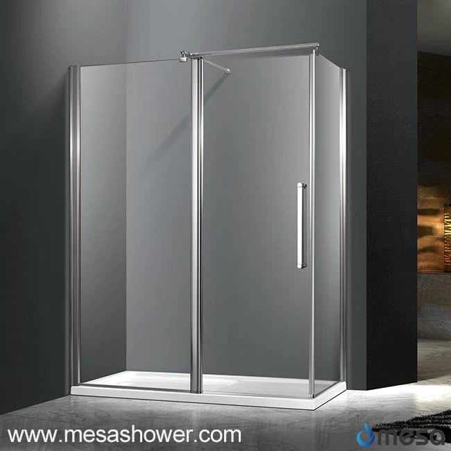 वाइड ओपनिंग रेंज के साथ धुरी दरवाजे के आधुनिक फ्रैमरलेस शावर संलग्नक