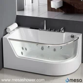 कॉर्नर आयताकार गोल एक्रिलिक ग्लास भँवर मालिश Jetted गर्म बिक्री टब तकिया के साथ बाथरूम बाथटब