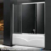 एल्यूमिनियम फ़्रेम के साथ शावर और बाथटब कॉम्बो