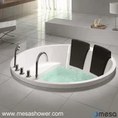 दो व्यक्ति बड़े आकार सफेद ऐक्रेलिक दौर ड्रॉप में भिगोने टब