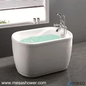 छोटा पोर्टेबल फ्रीस्टैंडिंग ओवल राउंड दीप सॉकिंग बाथटब