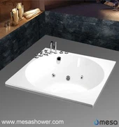 सफेद ऐक्रेलिक आयत ड्रॉप में हाइड्रो मालिश समारोह के साथ भिगोने टब