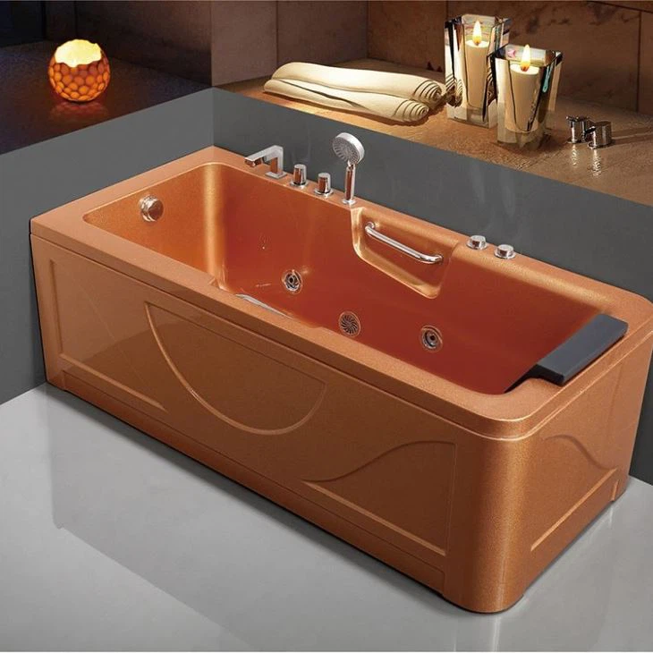 आयताकार लक्जरी सुनहरा भंवर हाइड्रो मालिश एक्रिलिक बाथटब