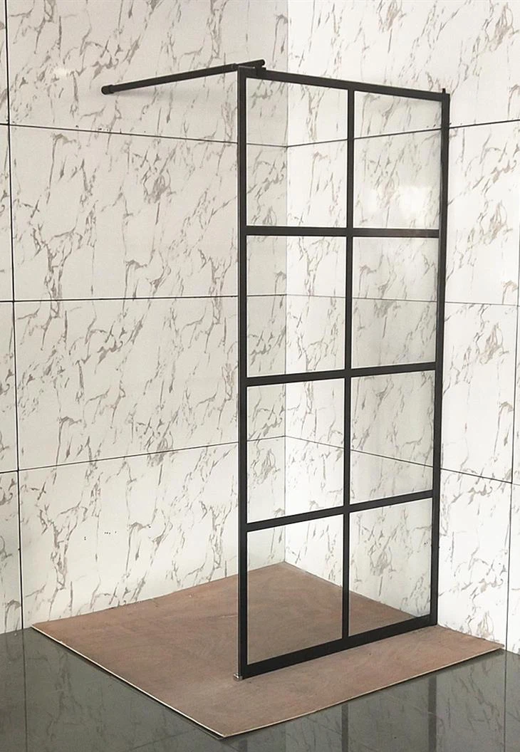 काले फ्रेम ग्लास बौछार दरवाजा