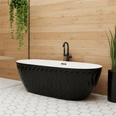 ब्लैक फ्री स्टैंडिंग टब
